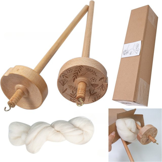 Hause DIY Tragbare Multifunktions-Garnspindel aus Holz in Braun für Handwerk und Nähen - Bild 1