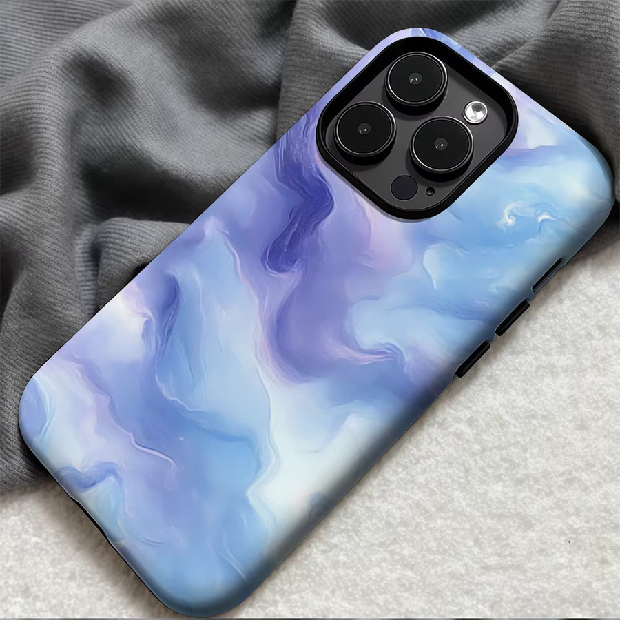 Potdemiel Handyhülle Lilac Wave Swirl für iPhone 17 16 15 14 13 Pro Max Plus mit doppelschichtiger Rückseite in Purple - Bild 5