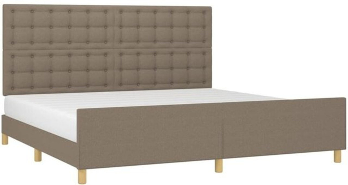 Polsterbett Vidaxl in Taupe Meliert aus Stoff und Holzwerkstoff B/T/H: 200 x 200 x 128 cm - Bild 1