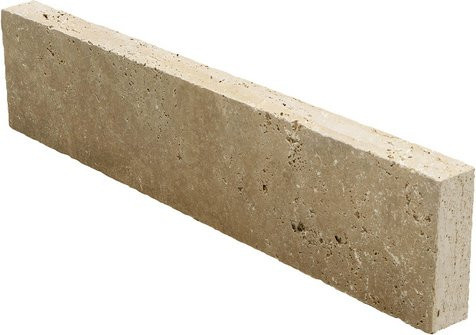 WOHNRAUSCH Randstein Sunniva Rasenkante aus Travertin in Braun, Orange und Beige, L 100 cm, B 7,5 cm, H 20 cm - Bild 1