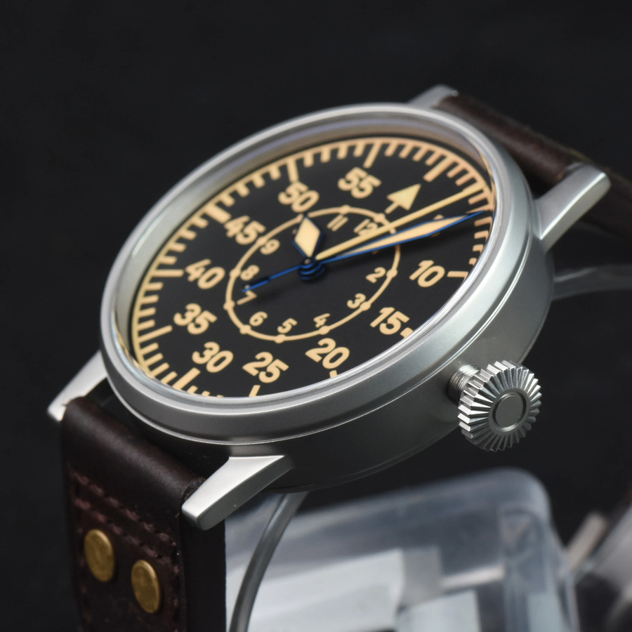 Hruodland Piloten-Herrenuhr, Automatik, Edelstahl, Saphirglas, 10 ATM - Bild 4