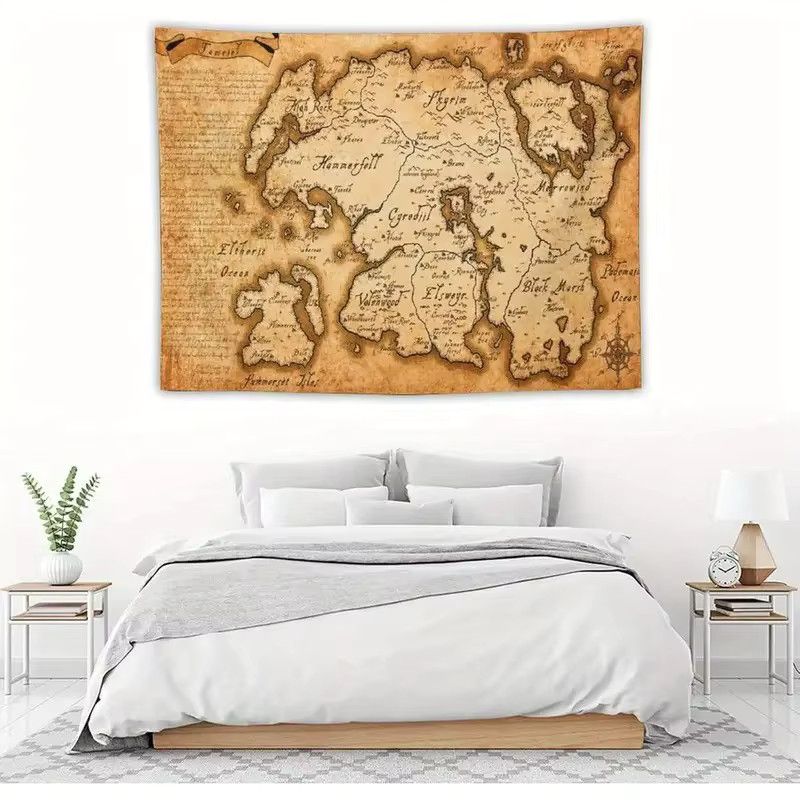 VIKAMA Retro Skyline Wandteppich als Wanddekoration für Schlafzimmer und Spielzimmer - Bild 2