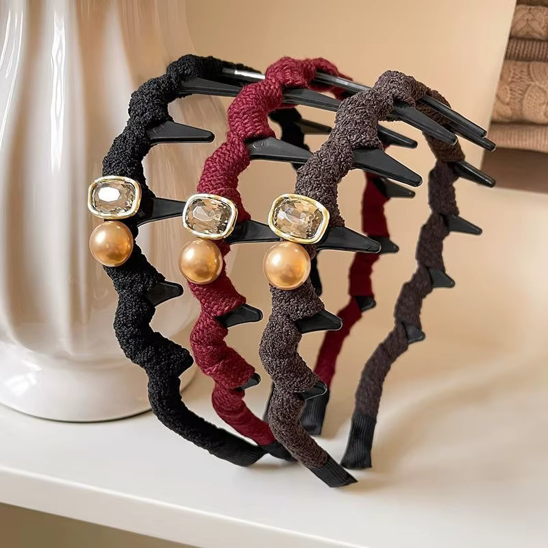 Vintage-Stirnband, geflochten, Strasssteine, Unisex - Bild 4