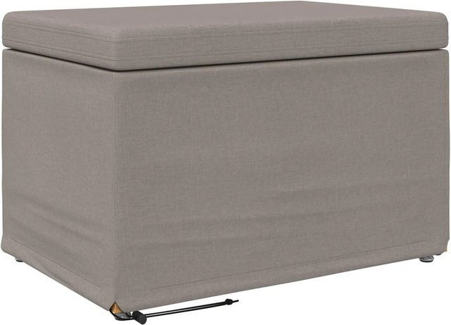 vidaXL Hocker in Taupe mit modernem Design aus Stoff und Pressholz, B/T/H: 61 x 41 x 40 cm - Bild 1