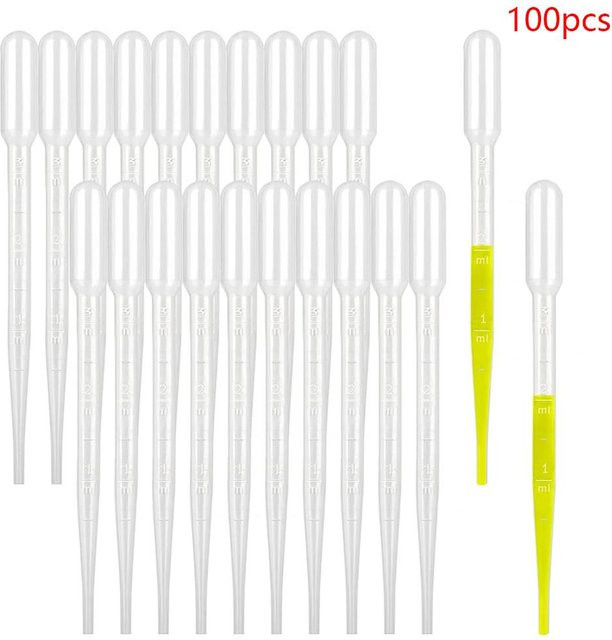 Topfactory Einwegpipetten aus Kunststoff, 100 Stück, 3 ml, weiß und transparent - Bild 1