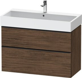 Duravit Waschtischunterschrank D-Neo Wandmontage, Farbe Weiß/Nussbaum matt, B/T/H: 98,4 x 44,2 x 62,5 cm - Bild 1
