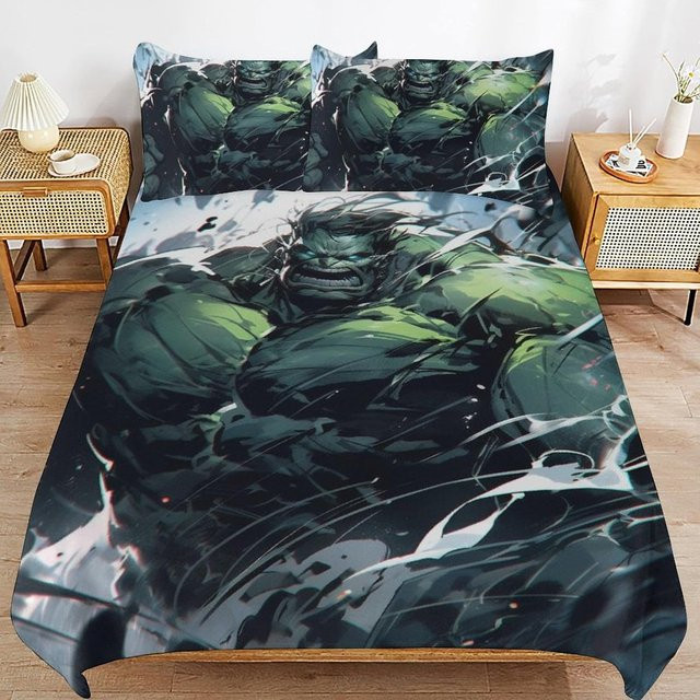 Flylo Hulk Bettwäsche Set aus Mikrofaser, 3-teilig, Multicolour, B/H: 140 x 210 cm - Bild 1