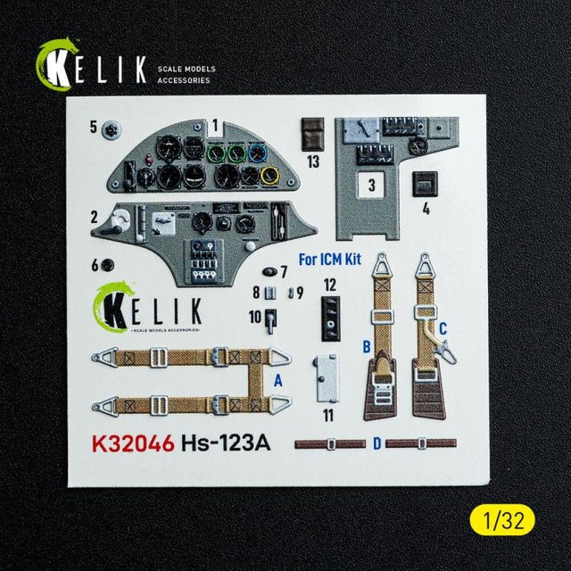 ICM Hs-123A-1 Interior 3D-Decals - Bild 1