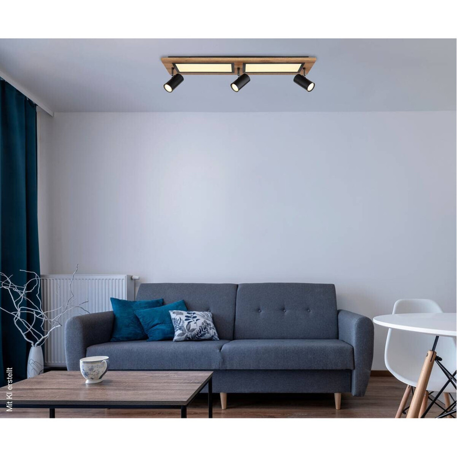 Globo Lighting Deckenleuchte modern schwarz B/H/T: 20 x 80 x 18 cm mit 3 GU10 Fassungen - Bild 2