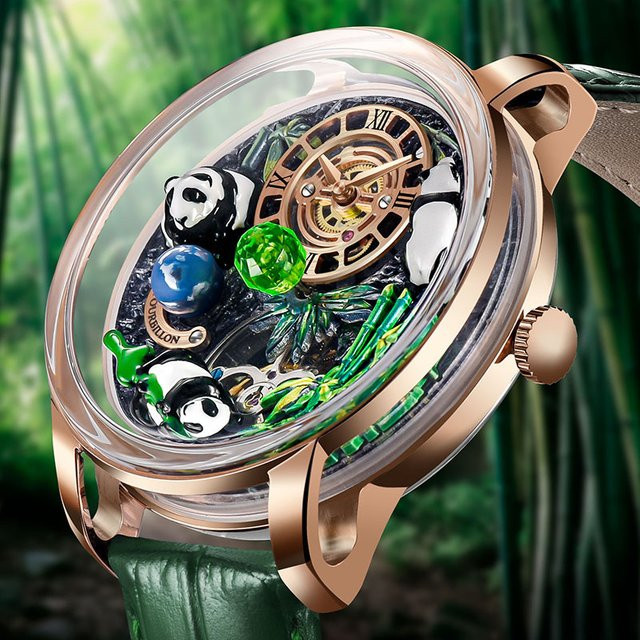 PINDU Armbanduhr, Analoguhr, Edelstahl, Roségold, Leder, Herren - Bild 1