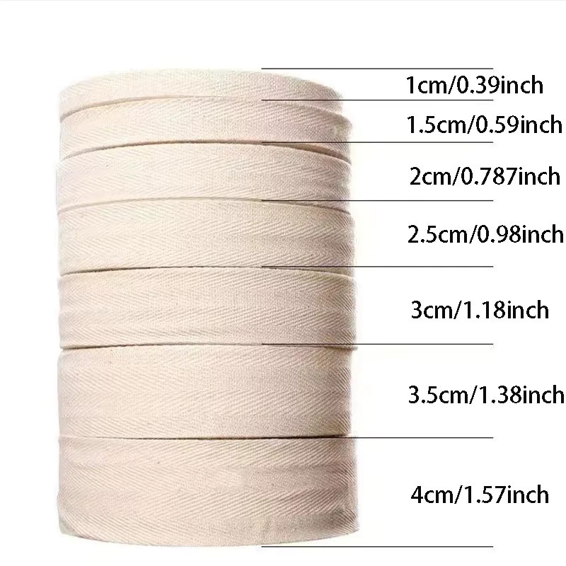 Beiges Baumwollband für DIY-Näharbeiten und Handwerk, 50 Yards Länge - Bild 2