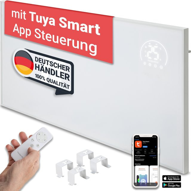Heidenfeld Home & Living Infrarotheizung HF-HP140 in Weiß mit 800 Watt, 3in1 Steuerung inklusive App-Steuerung und Kindersicherung - Bild 1