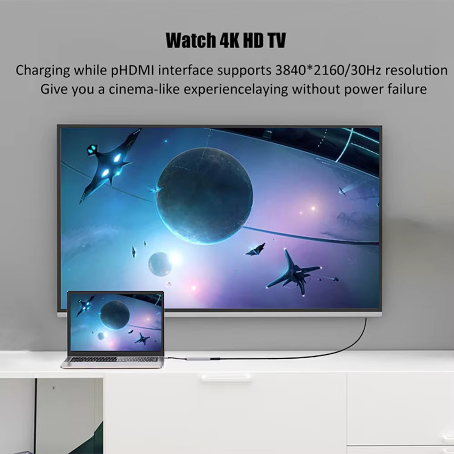 6-in-1 USB-C-Hub von kebidumei mit 4K HDMI, SD/TF-Kartenslot und PD-Schnellladefunktion für MacBook und andere USB-C-Geräte - Bild 4