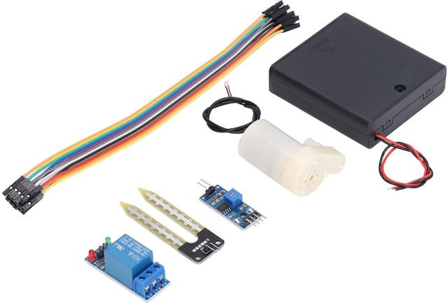 DIY Elektronisches Bewässerungskit mit Bodenfeuchtigkeitssensor und Pumpe in Schwarz - Bild 1
