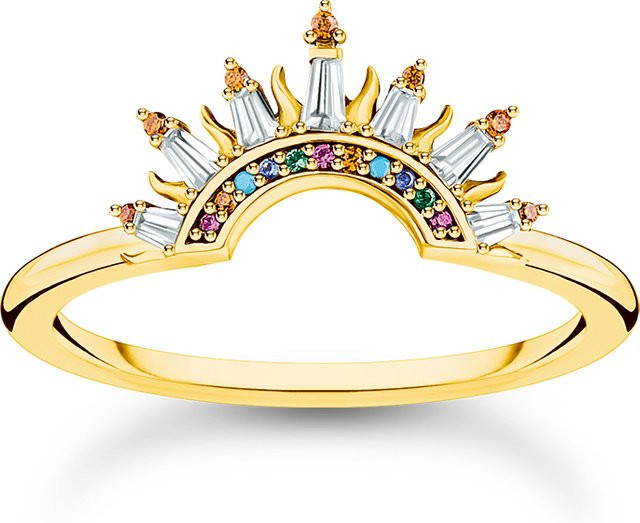 Thomas Sabo Ring, vergoldet, 925 Silber, bunte Zirkonia, Damen - Bild 1