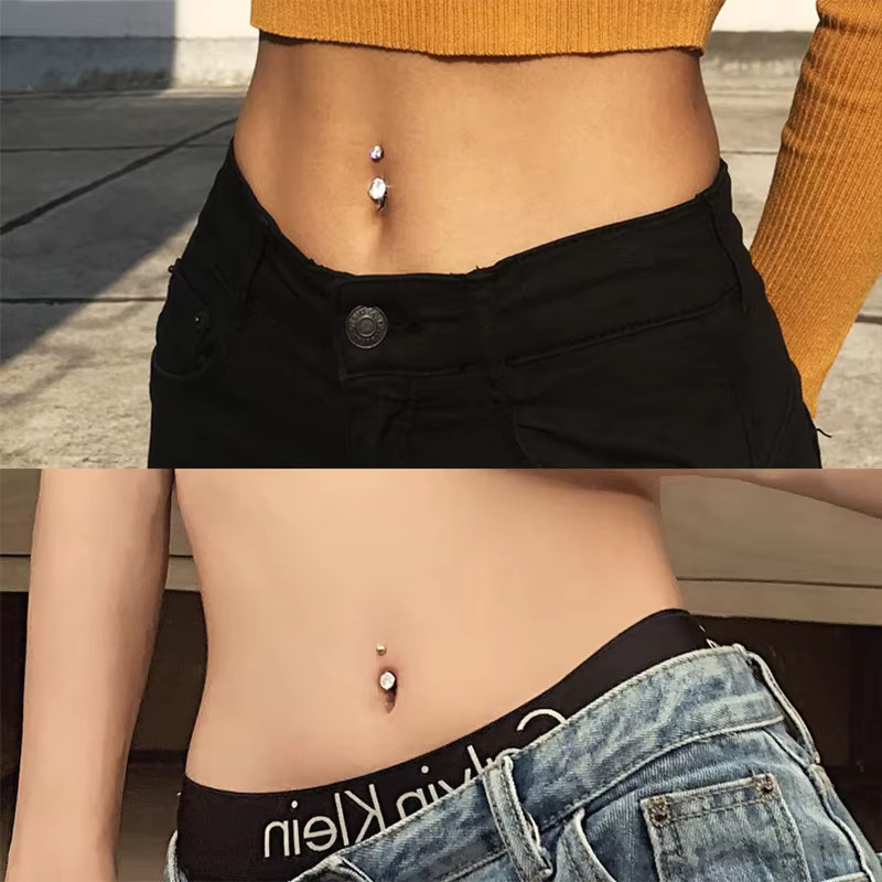 mling Bauchnabelpiercing, Edelstahl, Zirkonia, Silber, Unisex - Bild 6