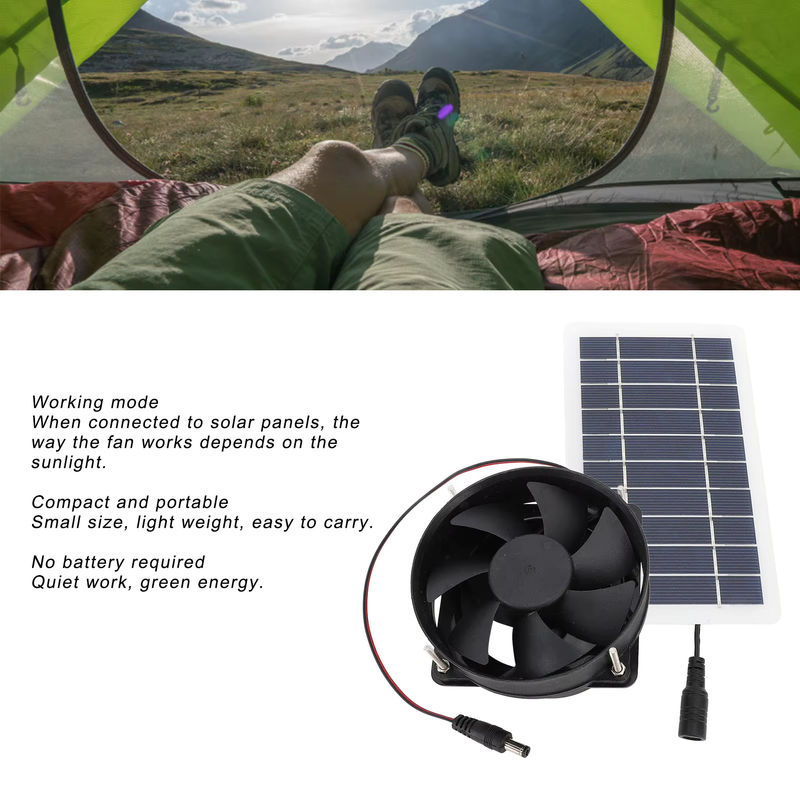 DOACT Solarpanel-Ventilator-Set mit 10 W monokristallinem Silizium in Schwarz für Tierhäuser und Gewächshäuser - Bild 4