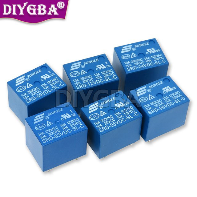 2er-Set SRD-03VDC-SL-C Relais mit 5 Pins in Blau von DIYGBA - Bild 1