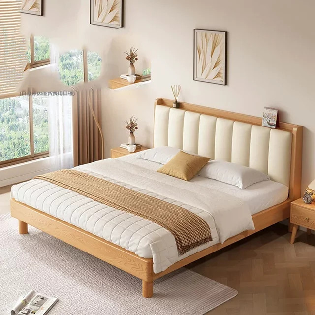 Pop Beauty Modernes Doppelbett aus Massivholz mit Stauraum und Schubladen in Weiß, 150 x 200 cm - Bild 1