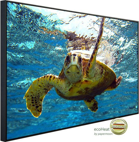 papermoon EcoHeat Infrarotheizung Schildkröte im Wasser mit App-Steuerung und Überhitzungsschutz, bunt, Matt-Effekt - Bild 1