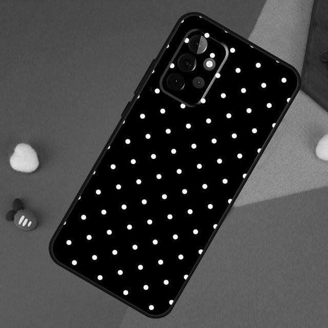 Samsung Kunstetui mit Punktemuster in Schwarz für Galaxy A13 A14 A15 A16 A22 A26 A32 A34 A35 A36 A52 A53 A54 A55 A56 A06 - Bild 1