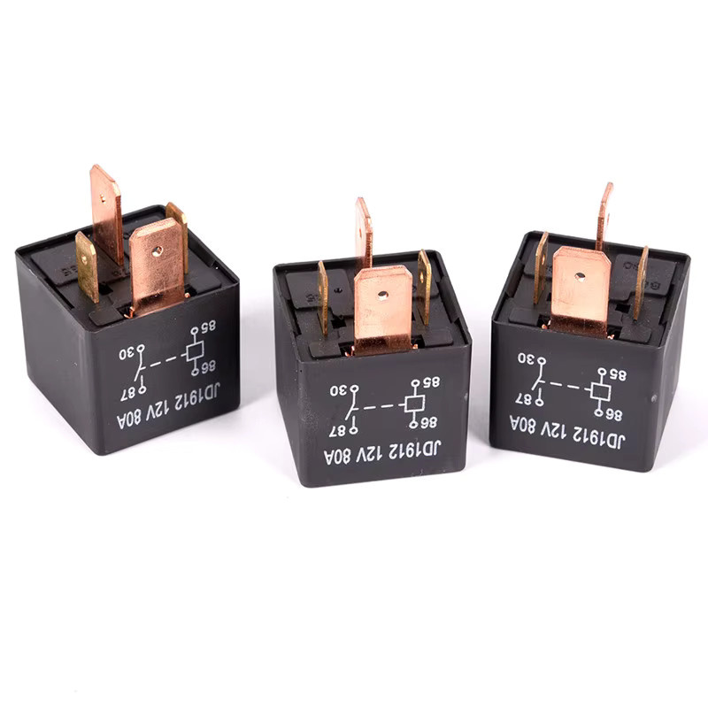 JINHF Wasserdichtes Hochleistungsrelais JD1912 4Pin 80A 12V/24V Schwarz - Bild 2