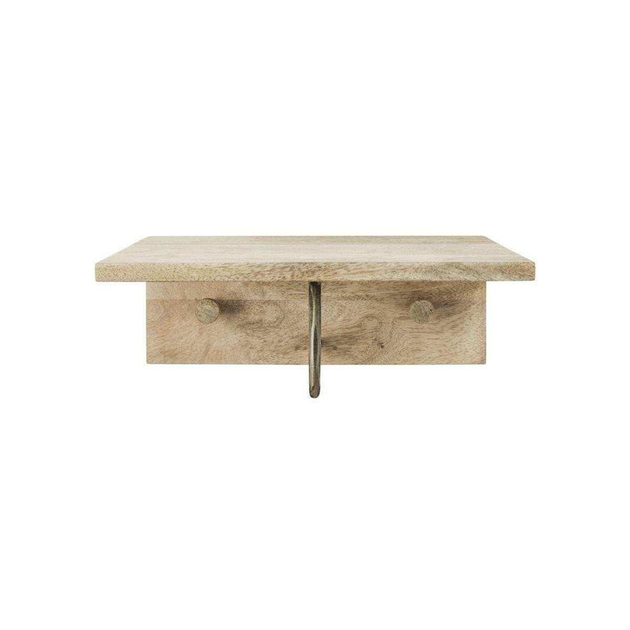 House Doctor Garderobenleiste aus Mangoholz und Eisen in Natur/Beige, Breite: 35 cm, Tiefe: 28 cm, Höhe: 3 cm - Bild 1