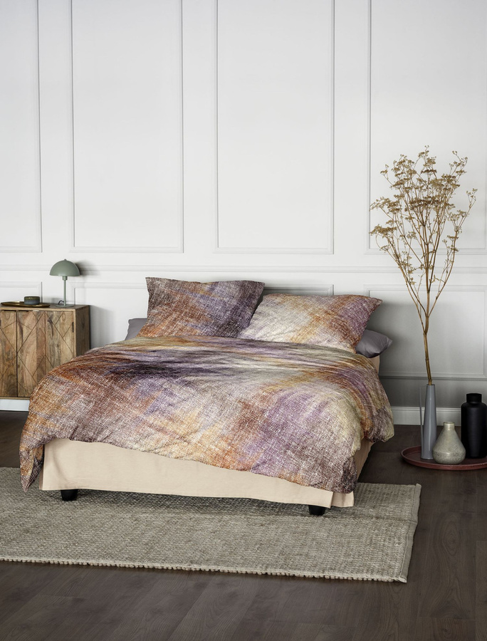 Irisette Zobel Flausch Cotton Bettwäsche Set Kupfer Marmoriert, B/H: 135 x 200 cm mit Kissenbezug 80 x 80 cm - Bild 1