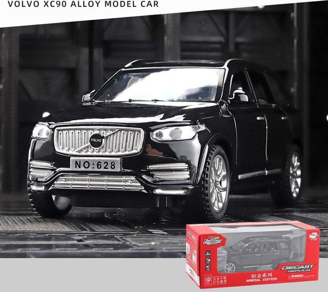 Fourall- Model Cars XC90-Druckgussauto-Modellspielzeug, Maßstab 1:32, mit Ton und Licht, schwarz - Bild 1