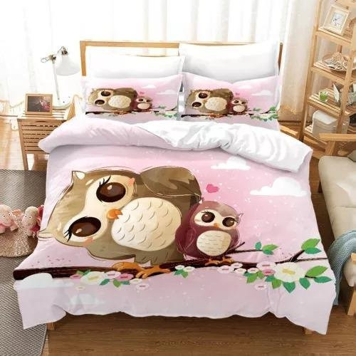 Monika Chen Bettwäsche Set Eule Rosa, 3-teilig, B/H: 228 x 228 cm - Bild 1