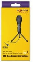 Delock USB Schwanenhals-Mikrofon mit Standfuß in Schwarz - Bild 1