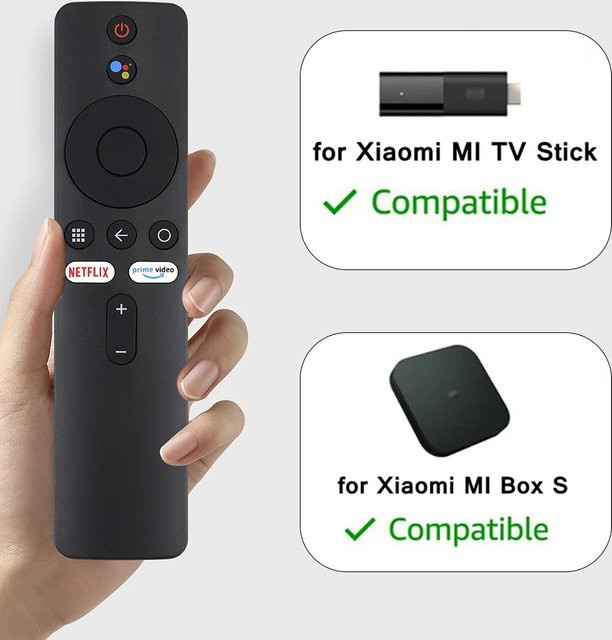 Xiaomi Bluetooth-Sprachfernbedienung XMRM-006 in Schwarz für Mi Box S, TV Stick 4K und Android Smart TV mit Google Assistant - Bild 1
