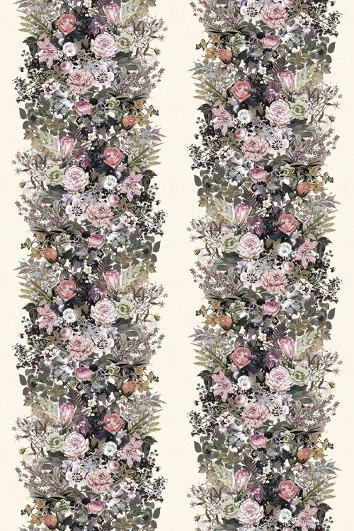 Rebel Walls Wandtattoo Flowerbed in Weiß und Multicolour im Vintage-Floral-Design - Bild 1