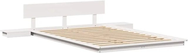 vidaXL Bettgestell aus Massivholz in Weiß, Modernes Design für das Schlafzimmer, B/T: 120 x 200 cm - Bild 1