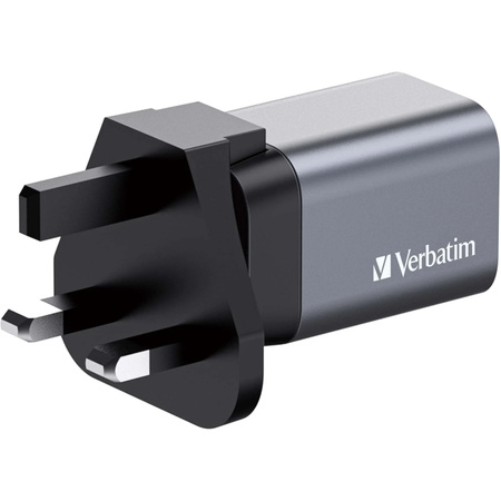 Verbatim GNC-35 Universal GaN-Ladegerät 35W mit 1x USB-A und 1x USB-C in Schwarz/Grau