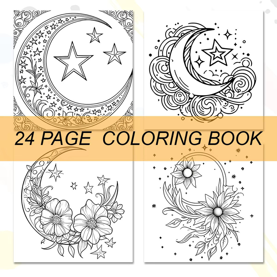 BOHO MOON Malbuch für Erwachsene und Teenager mit 30 Blatt dickem Papier in Multicolour - Bild 5