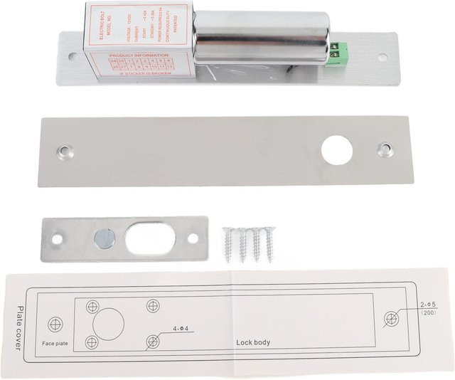 OutsideWorld Elektrischer Fallriegel aus Aluminium und Edelstahl mit Magnet und Induktion, 12V, Weiß/Silber - Bild 1