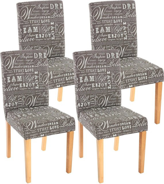CHEFGASTRO Esszimmerstuhl 4er-Set Klassisch & Zeitlos in Grau mit Textilbezug und Buchebeinen, B/T/H: 43 x 56 x 90 cm, Sitzhöhe: 45 cm - Bild 1