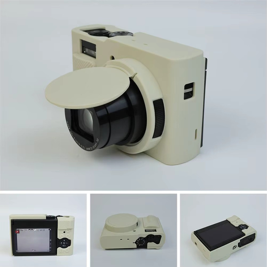 Weiche Silikon-Kameratasche für Panasonic Lumix TZ99 und ZS99 in Schwarz mit Objektivschutzkappe - Bild 4