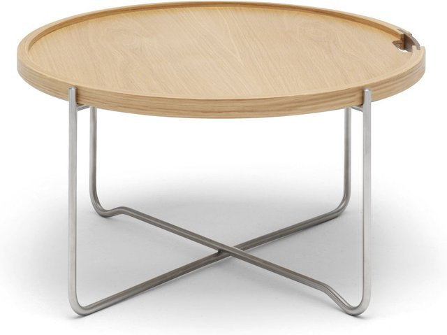 Carl Hansen & Søn And Son Ch417 Tray Table mit rundem Tisch und X-Gestell in Eiche oder Walnuss - Bild 1