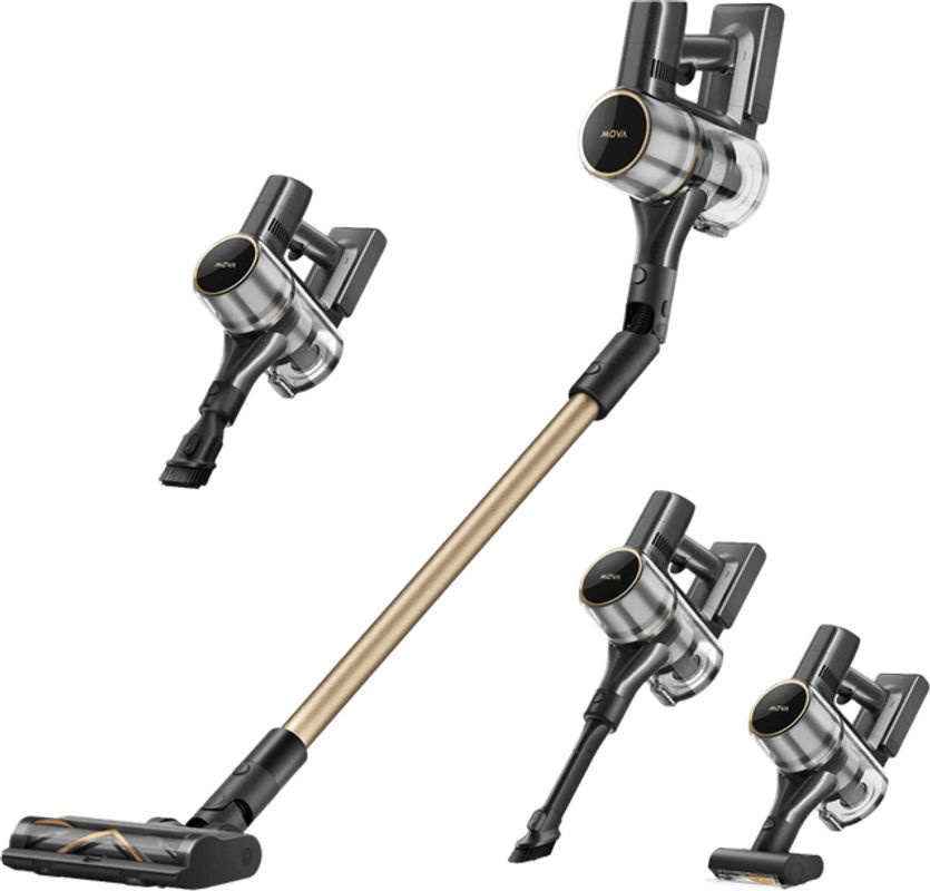 Mova S5 Sense Akku-Stielstaubsauger schwarz/gold mit LED-Scheinwerfer und Anti-Tangle-Roller - Bild 2
