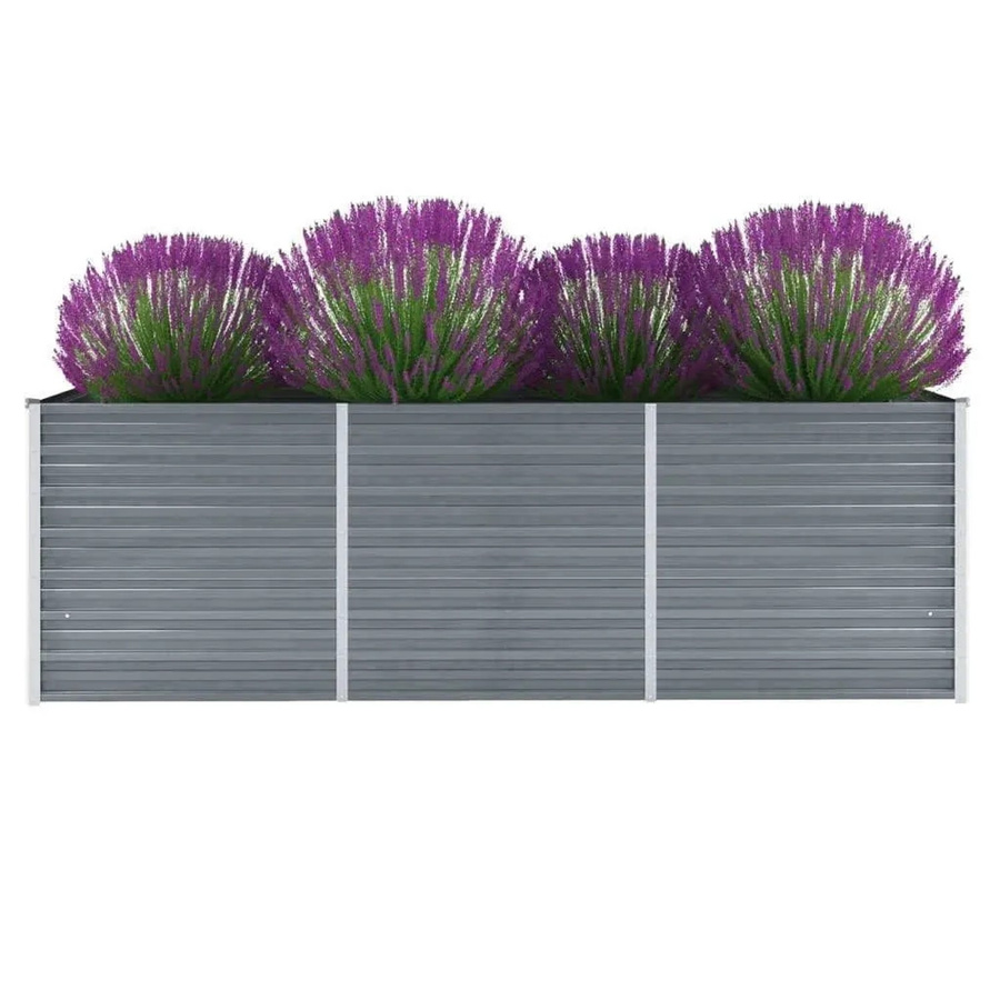 DELUKE Hochbeet OSKAR aus verzinktem Stahl in Grau, B/T/H: 240 x 80 x 77 cm - Bild 2