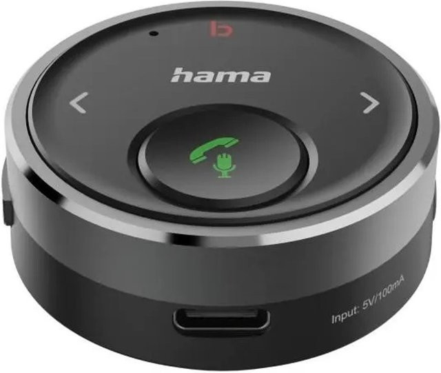 Hama Bluetooth Transmitter und Receiver für Kfz mit 3,5-mm-Klinkenanschluss, Sprachsteuerung und Freisprecheinrichtung in Schwarz und Grau - Bild 1