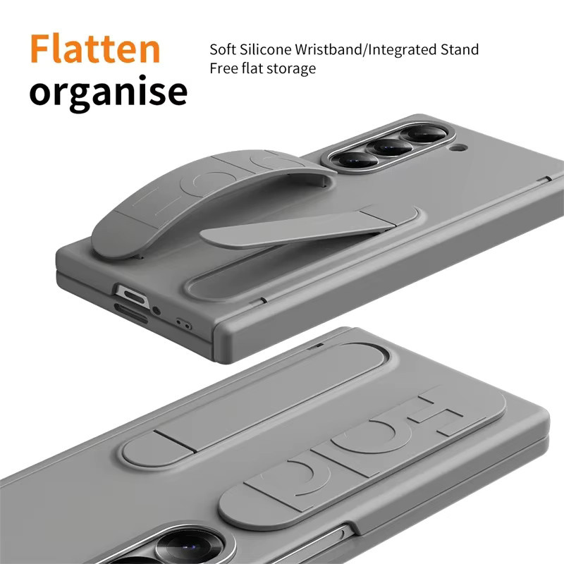 Schutzhülle mit Scharnierschutz und Handschlaufe für Samsung Galaxy Z Fold (kompatibel mit Fold 8, 7, 6, 5, 4, 3) inklusive Displayschutzfolie und Ständer, Farbe: Weiß - Bild 2