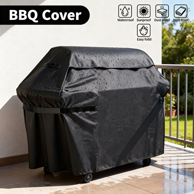 Char-Broil Grillabdeckung aus wasserdichtem 210D Oxford Polyester, Schwarz, B: 145 cm, T: 117 cm - Bild 1