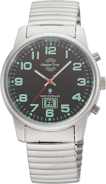 Master Time Herrenuhr, Analog-Digital, Quarz, Edelstahl, Schwarz, 41 mm - Bild 1