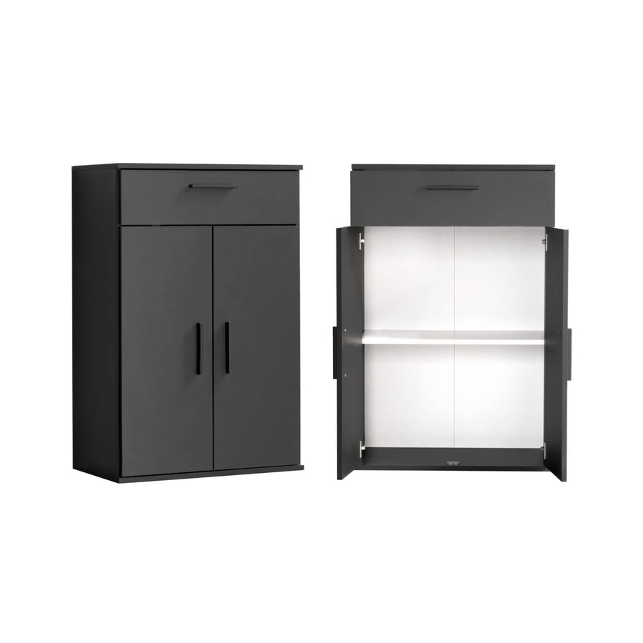 mokebo Midischrank Anthrazit als moderner Mehrzweckschrank mit Türen und Regalböden B/T/H: 60,0 x 34,0 x 91,0 cm - Bild 2