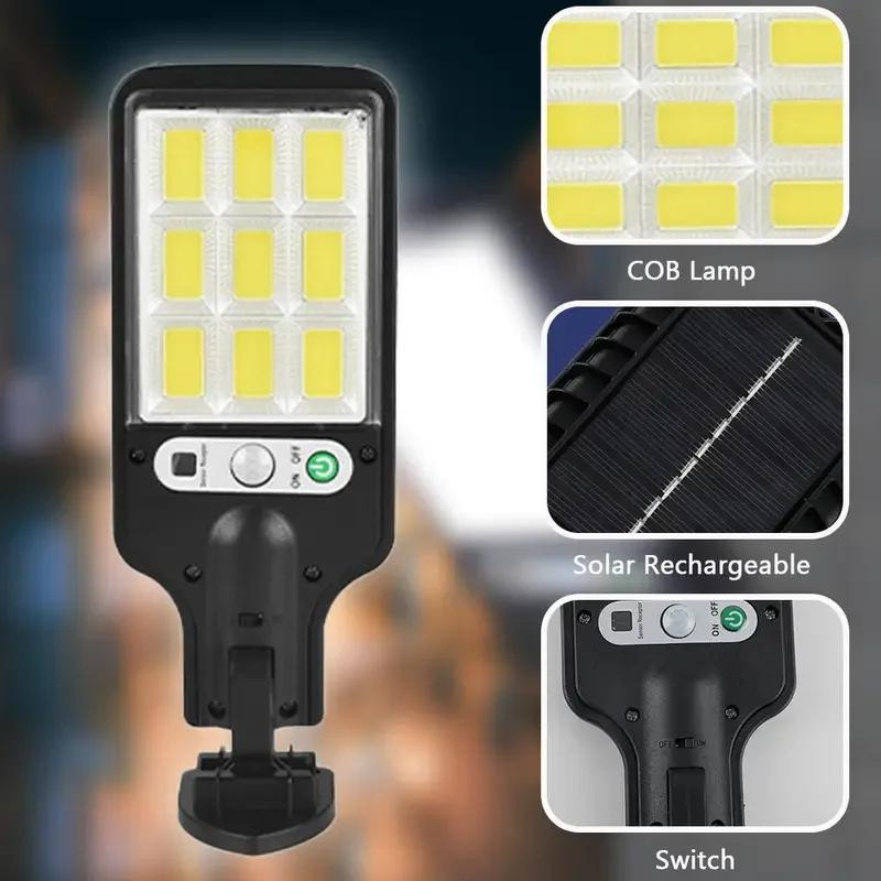 YJMP Super Lighting Solar Außenwandleuchte mit Bewegungssensor in Schwarz - Bild 8