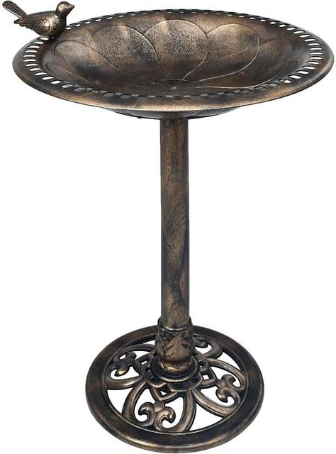 Rundes Vogelbad aus Kunststoff in Bronze von VD Home Furnishing, Durchmesser: 50 cm, Höhe: 76 cm - Bild 1