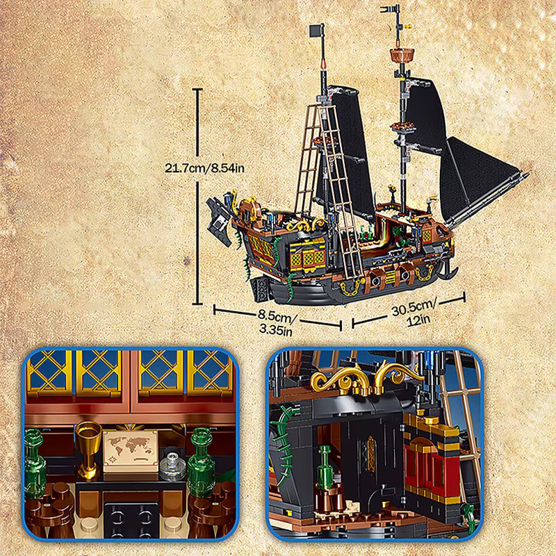 AMAZINGBLOKS Piratenschiff-Bausteine, Segelboot-Modell, Bausteine, Piraten - Bild 5